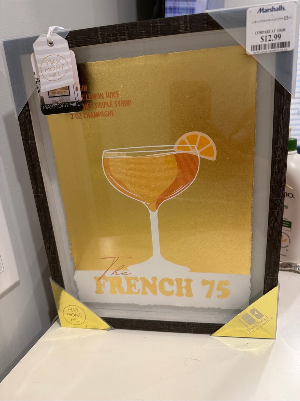 'The French 75' Gold Wall Art Print
